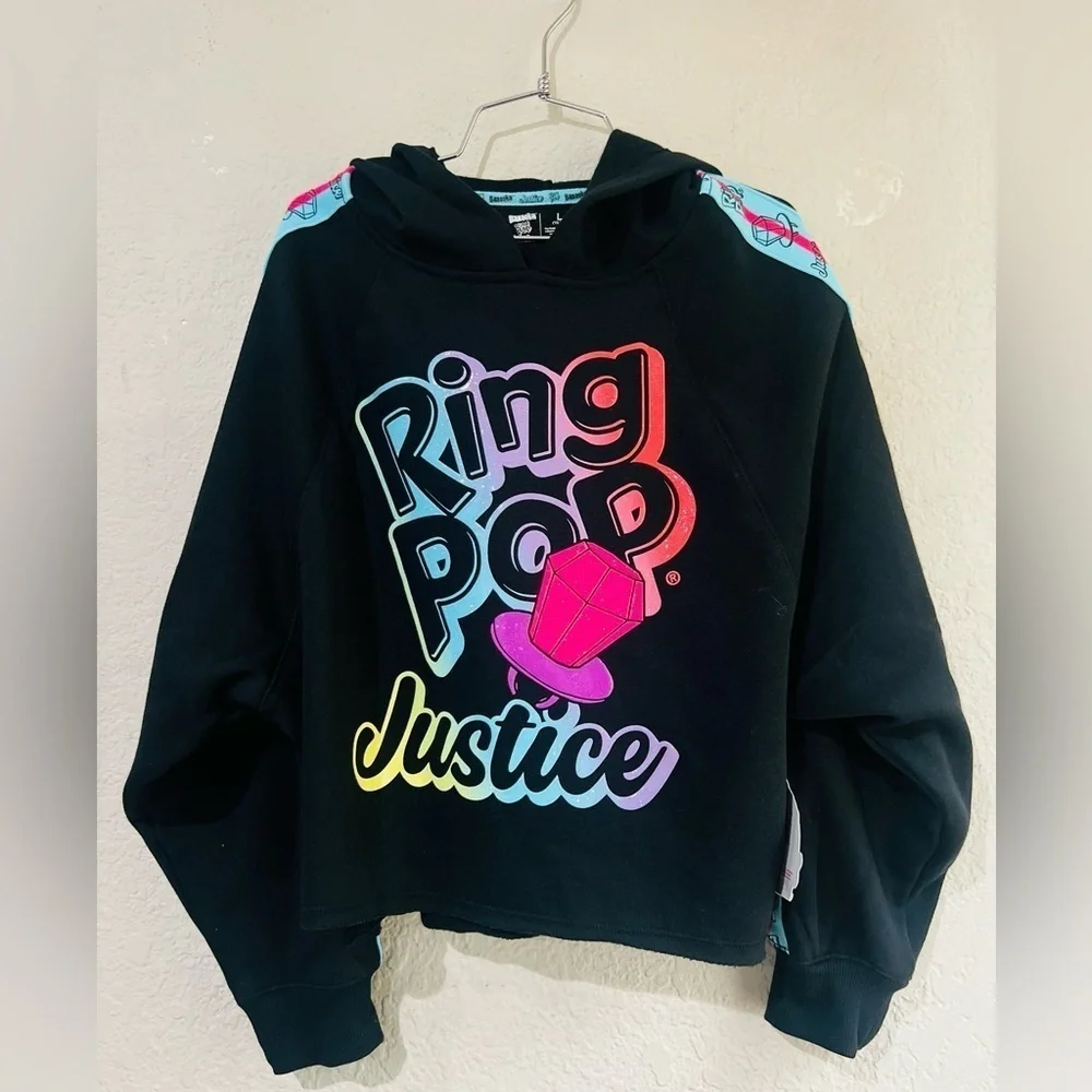 Justice Girls Ring Pop Bazooka Collab Hoodie, Sizes Large 12-14